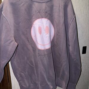 Dusty purple Mark 10:16 smiley sweatshirt, size L